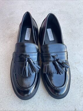 Steven New York Black Patent Tassel Loafers Women’s Size 9 Platform Chunky Penny